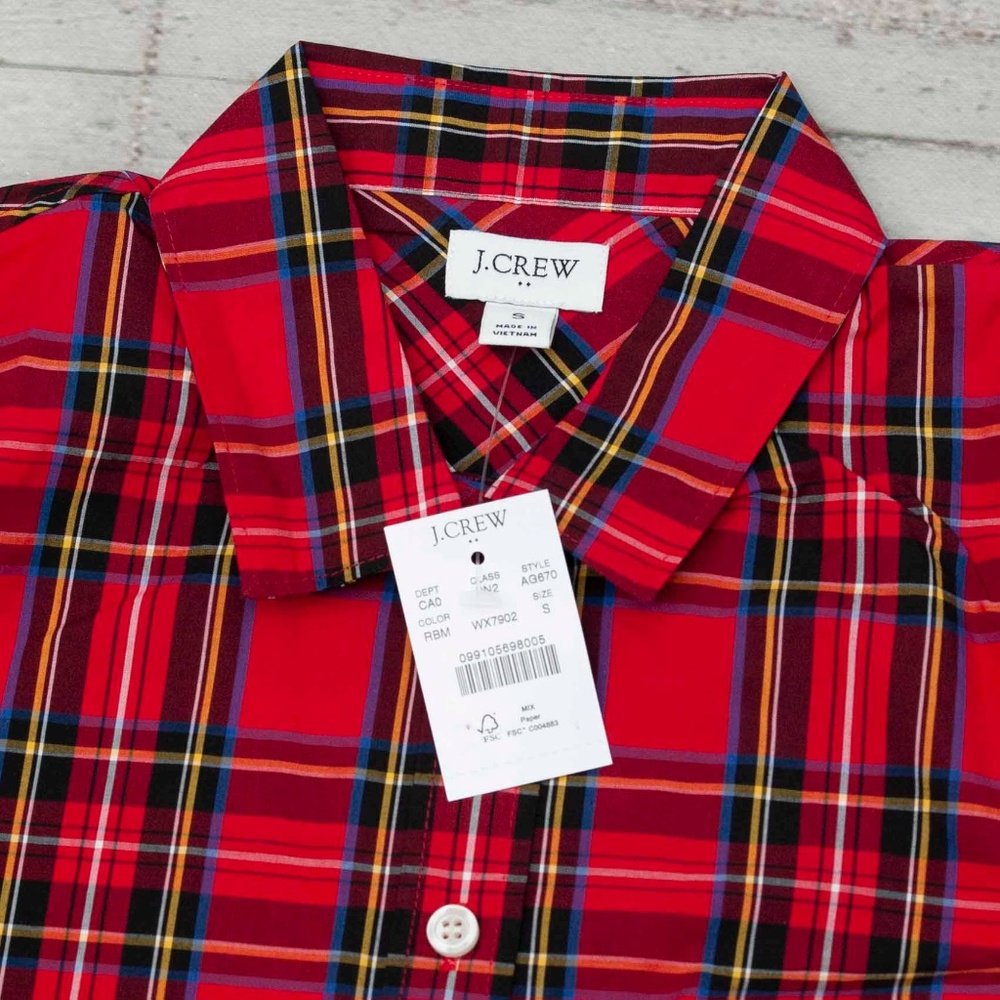 NWT J. Crew Tartan Plaid Button Down Shirt size XS - Picture 5 of 6